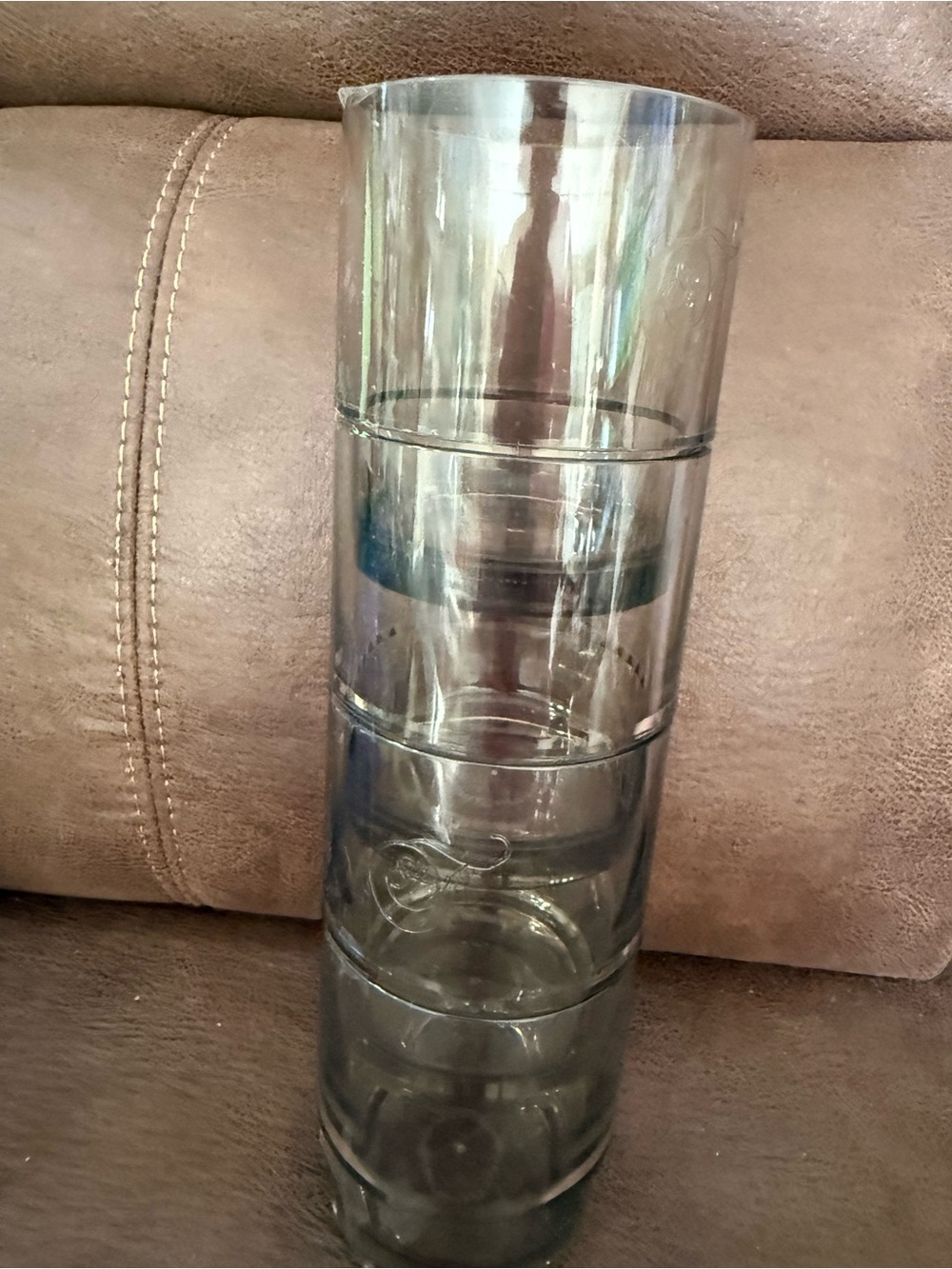 Set Of 4 Smokey Gray Acrylic T84 Tupperware Preludio Tumbler Vintage Cup